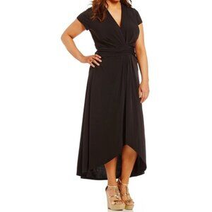 MICHAEL Michael Kors Black High Low Faux Wrap Dress - 1X -
